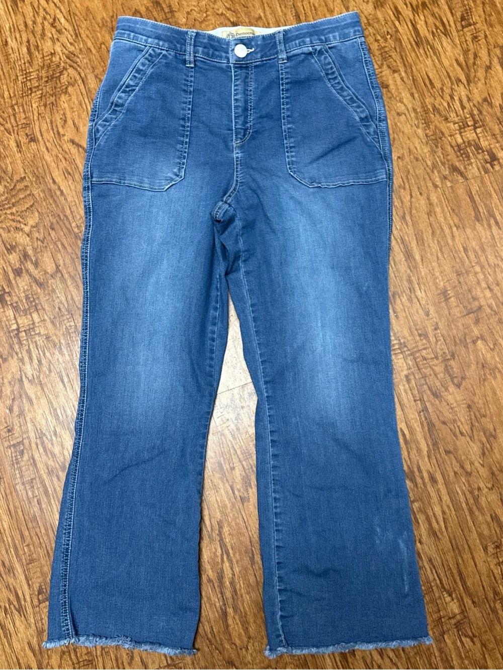 Democracy Women's Blue Wide-Leg Denim Ankle Jeans
